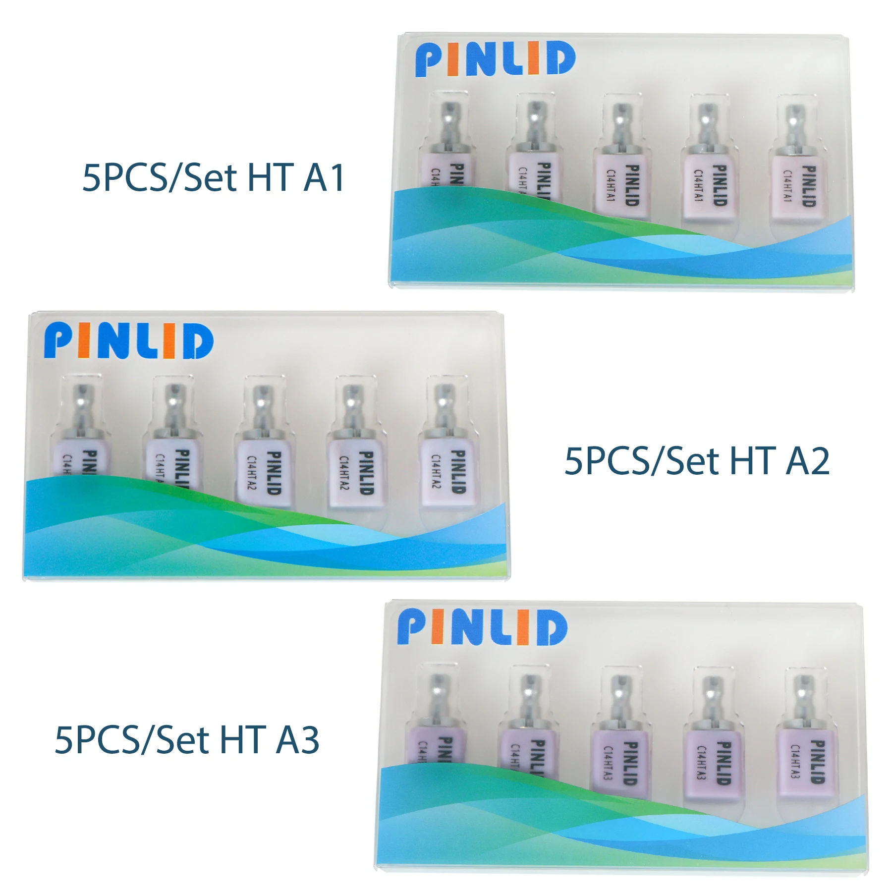 

C14 Emax Dental Glass Ceramic Lithium Dislicate CAD/CAM Cerec Blocks 5PCS/Box HT-Al /A2/A3