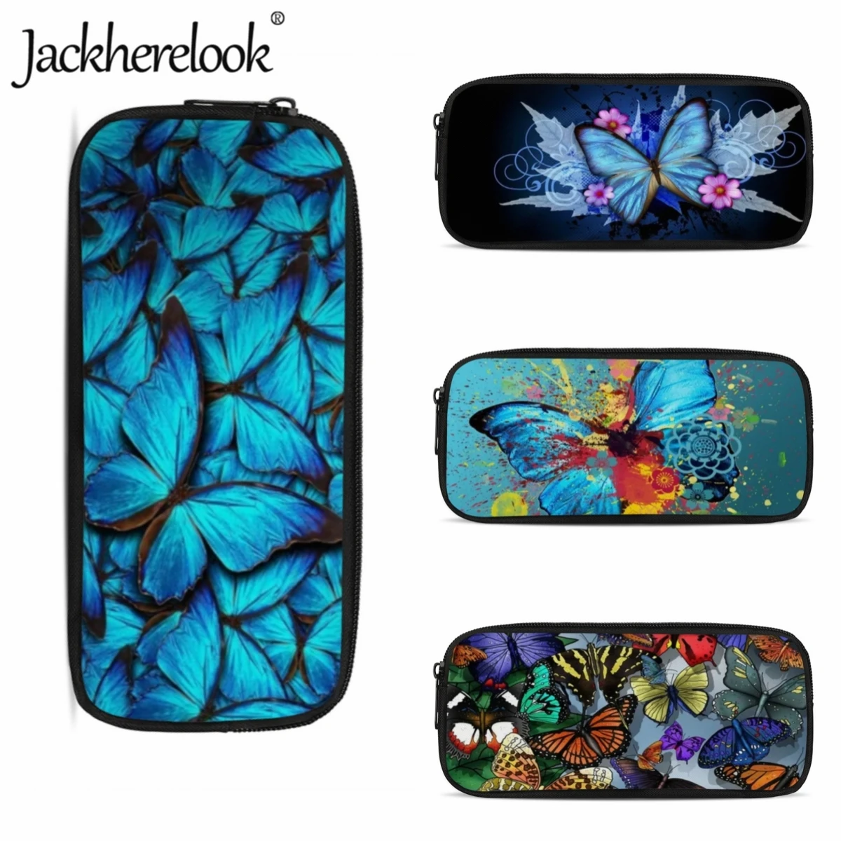 

Jackherelook Girl's Makeup Bag Beautiful Art Butterfly School Supplies Pencil Case Children's Stationery Fashion Pencil Bags