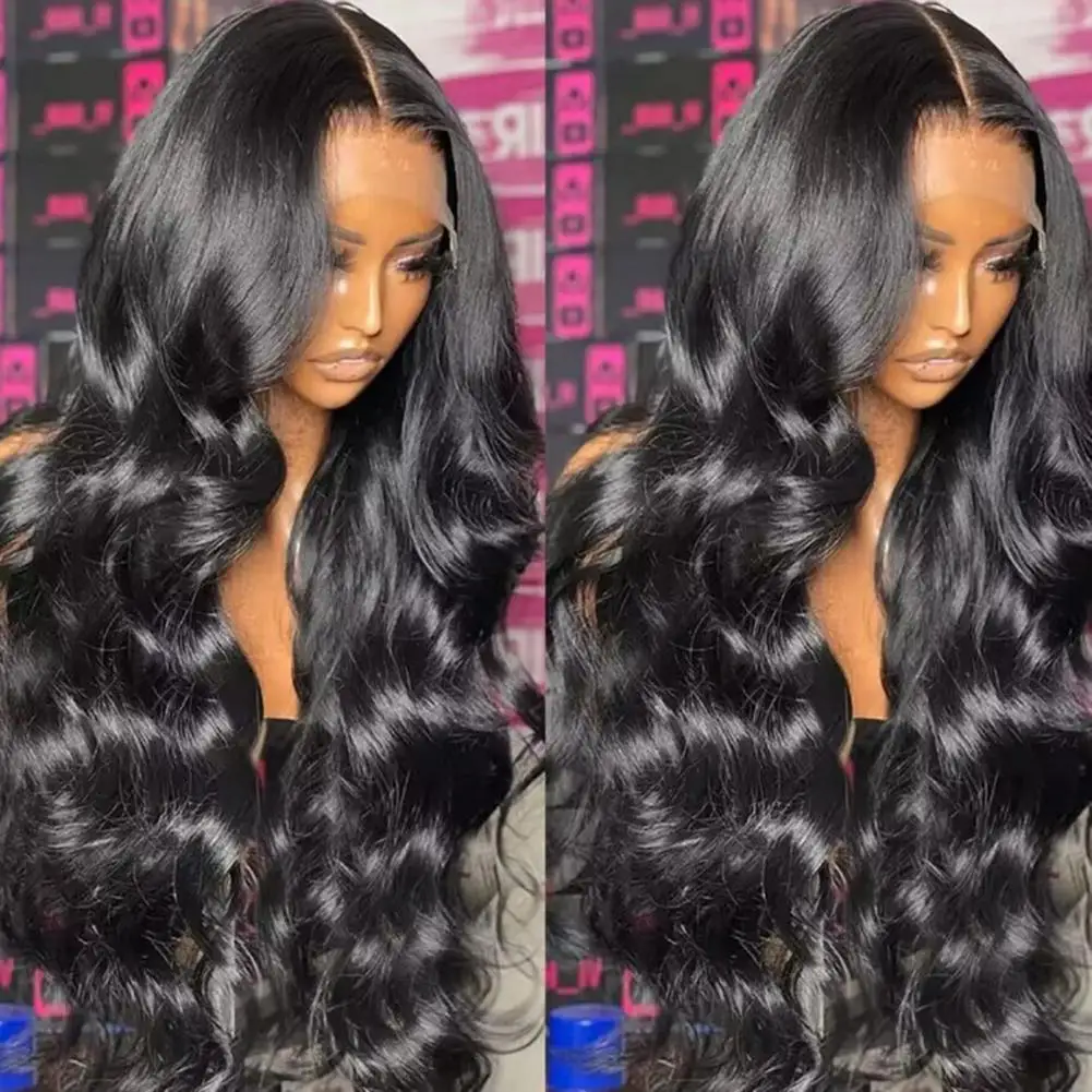 18/20/22/26/28/30 inches Front Lace Synthetic Hair Women Long Curly Wig Body Wave Lace Front Wig Pre Plucked Human Hair Wigs