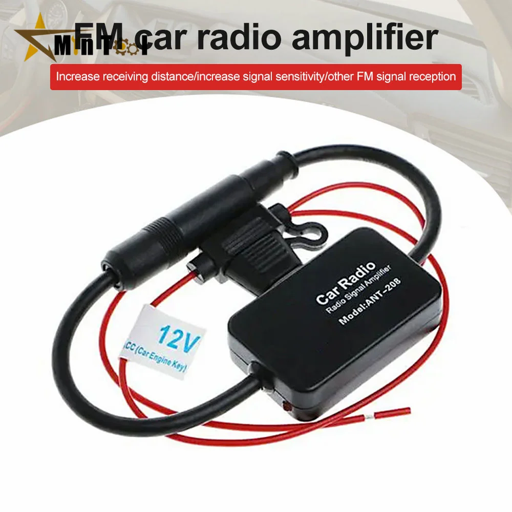 Adaptador de Cable divisor aéreo de antena estéreo para coche, amplificador de señal de Radio de 12V, amplificador de señal FM/AM para suministro de coche