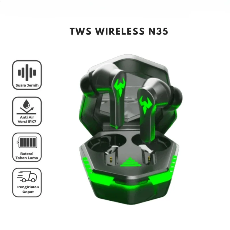 N35 TWS Wireless Bluetooth Earphones Stereo 5.0 Headset Sport Earbuds Microphone With Charging Box for Smartphones Xiaomi IOS