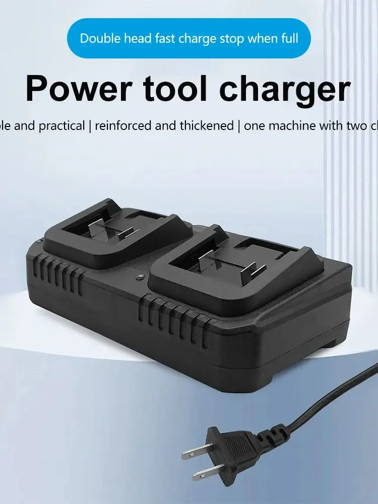 Podwójna ładowarka akumulatorów litowo-jonowych 18V 21V do elektronarzędzi Przenośna szybka ładowarka Wtyczka US EU do Makita BL1415 BL1815 BL1830 BL1850 — 2