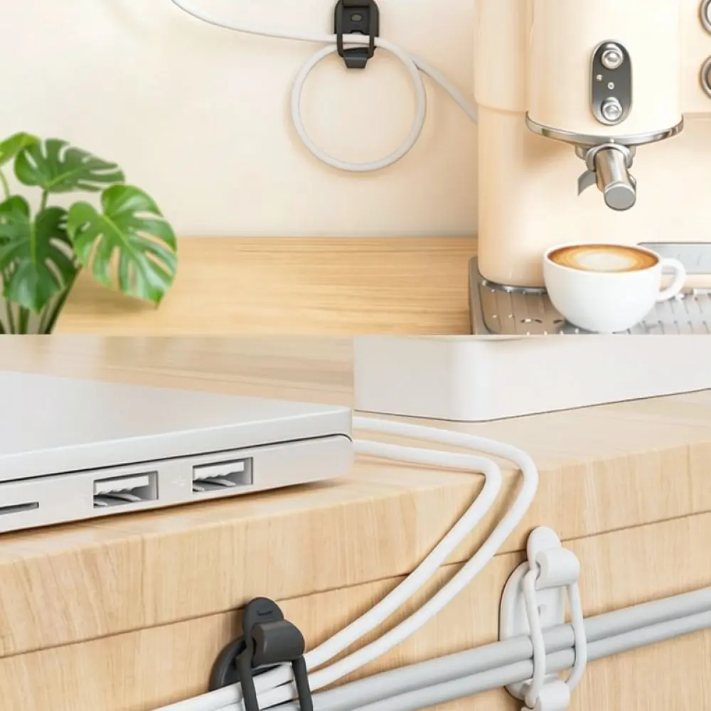 Cable Management Clip Desktop Wire Organizer Holder Adhesive Fastener For Home Office Power Data Charging Cable System