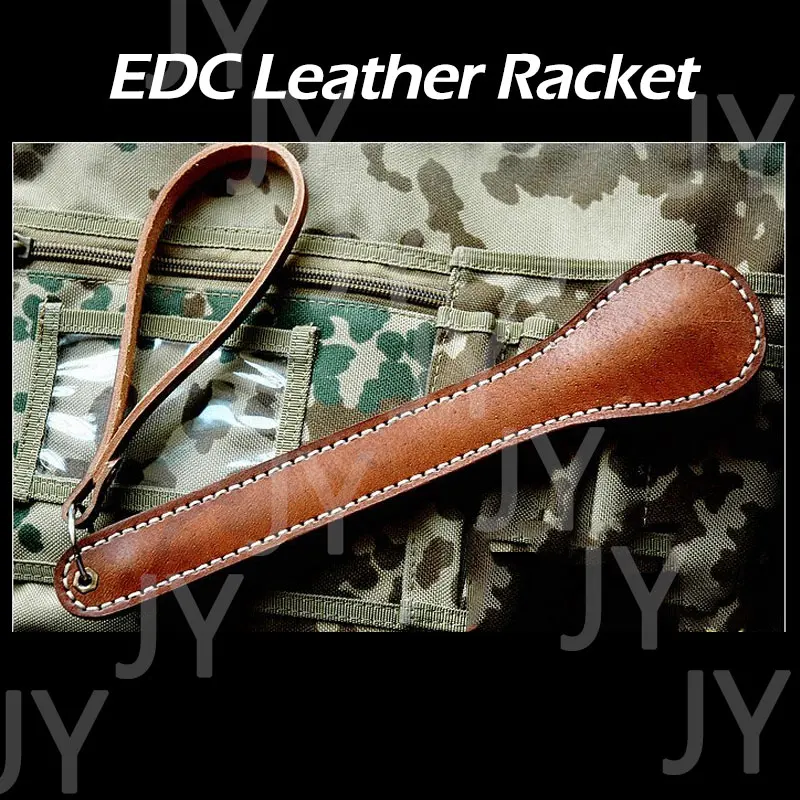 new Boston Leather Racket Outdoor Edc Portable Tool with Hand Rope Self-defense Tools Creative Gift for women