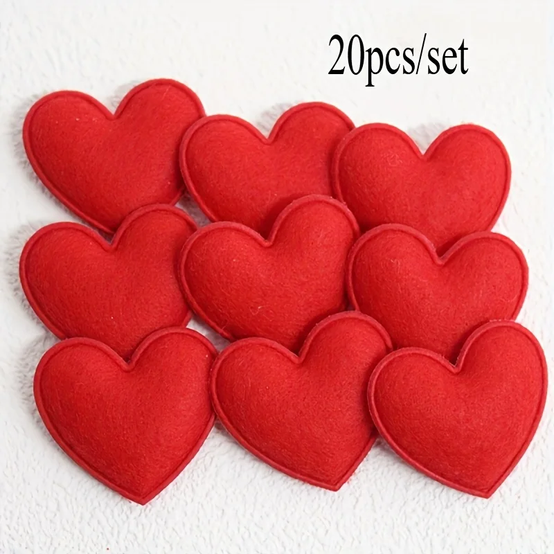 20 Stück/Set DIY-Filz-Herzornamente – perfekt für Hochzeiten, Valentinstags, Partys, Winter- und Neujahrsdekorationen – Detail 2