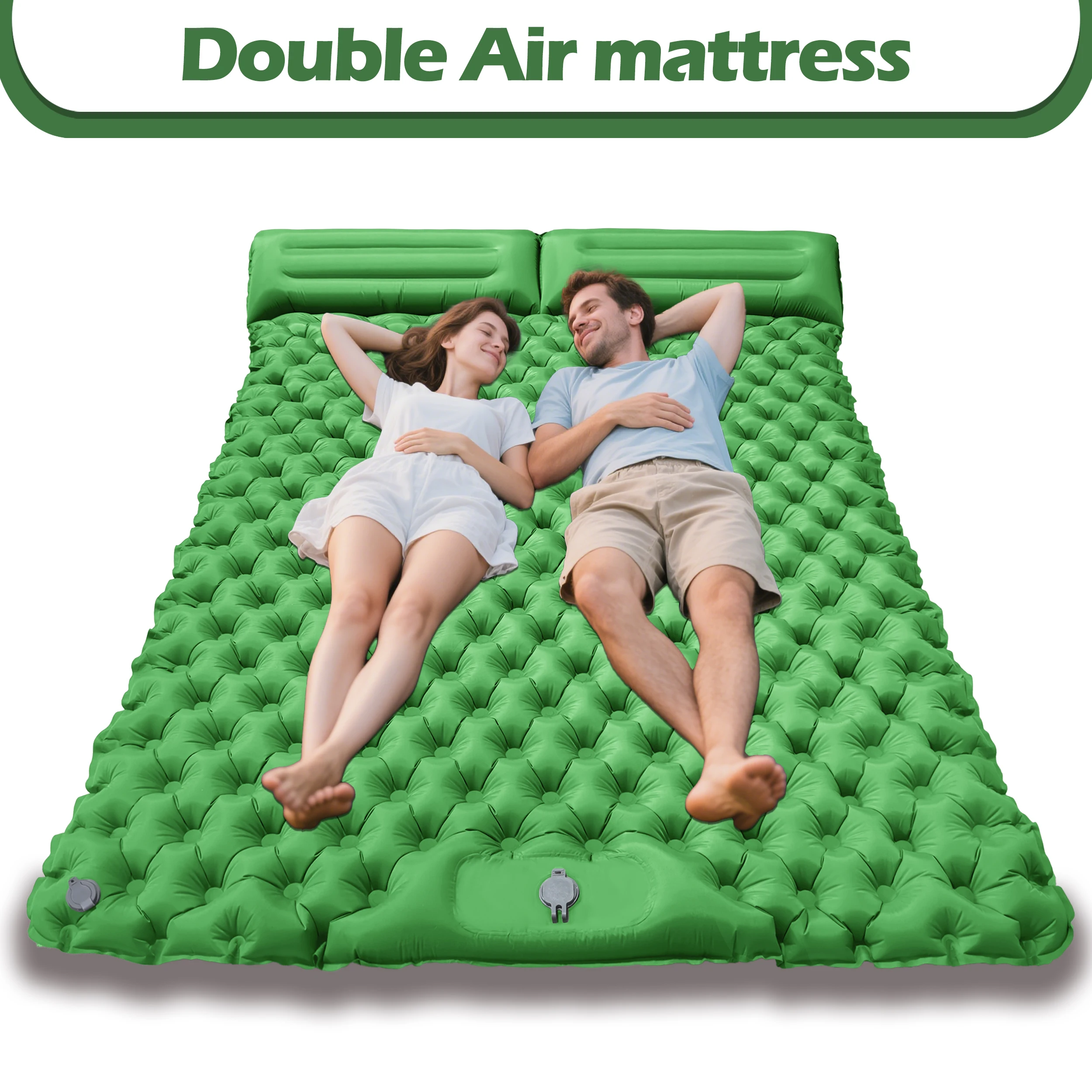 

Double Dot Air Mattress for Couples, Inflatable Lounger Pad for Pool/Beach/Camping, Portable Tpu Bed