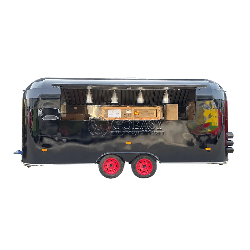 

United State Food Truck with Full Kitchen Concession Bbq Food Trailer with Porch Fully Equipped Custom Food Truck