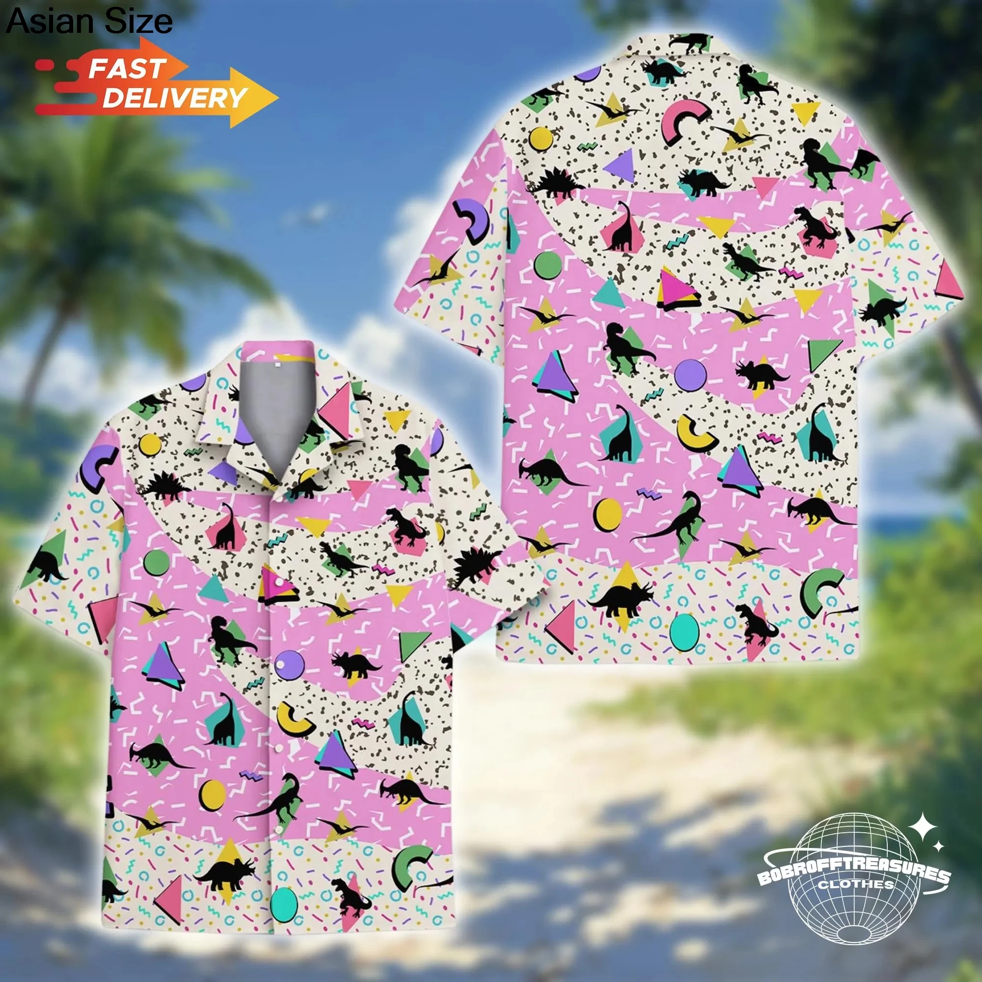 レトロ80年代ポップアートハワイアンシャツ2025ネオンカセットスケートボードヘッドホンシャツ、ヴィンテージ90年代パーティーボタンアップサマーユニセックスシャツ