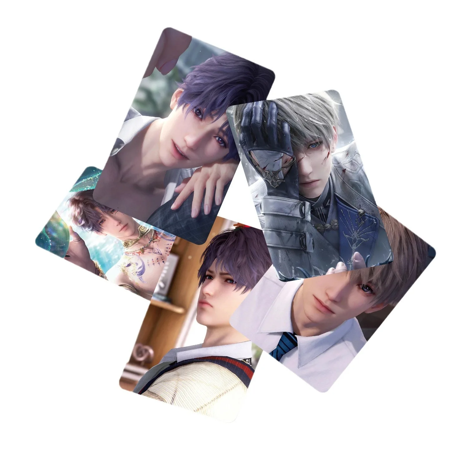 55 Pcs/Set Game Love And Deepspace Sylus Lomo Card Qin Che Personal Character Laser Glitter Photo Card Fans Collection Gift