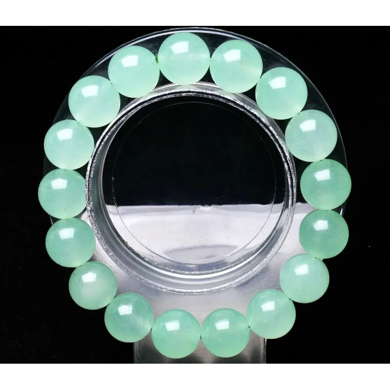 

New Jewelry Bracelet 12mm Natural Green Chalcedony Quartz Crystal Gemstone Bangle Bracelet AAA