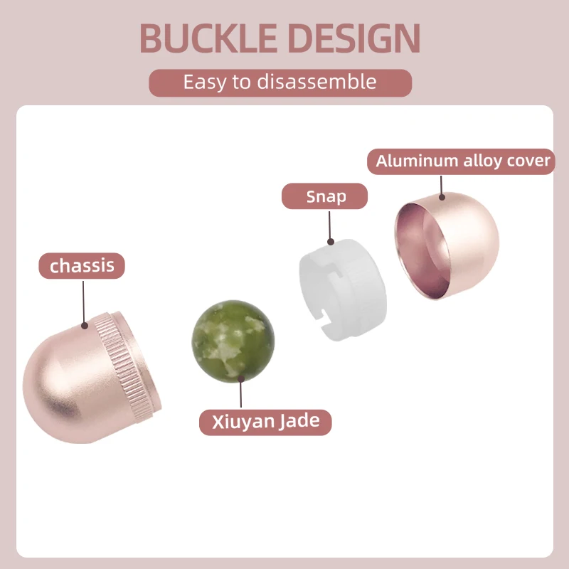 1pc mini bola de massagem ocular com invólucro de metal destacável ferramenta de massagem rolo de jade Xiuyan