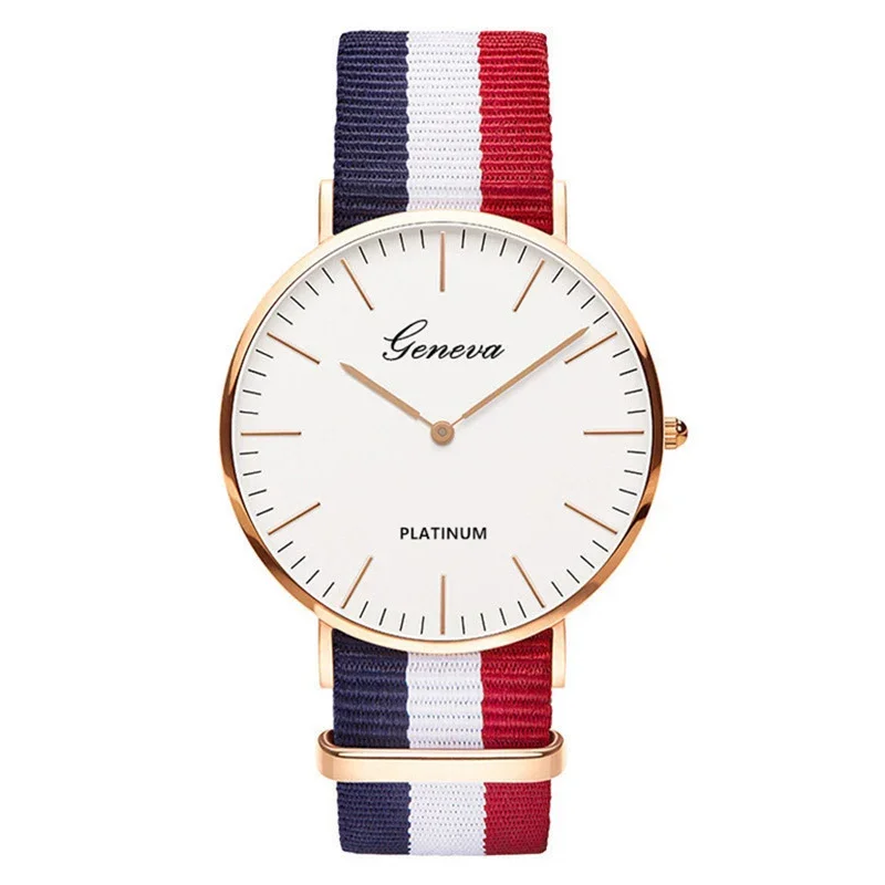 

Geneva Women's Watches Fashion Ultra Thin Watches Women Nylon Strap Quartz Wristwatches Ladies Sport Watches Reloj Mujer