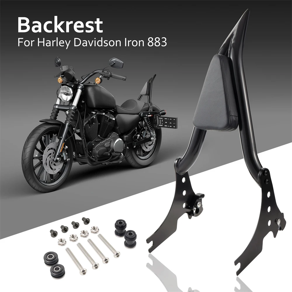 Motorcycle Detachable Rear Passenger Sissy Bar Backrest Pad for Harley Sportster XL 1200 883 2004-2021