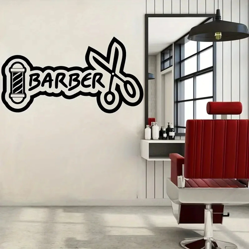 1 pc barber haircut welcome waterproof Wall Stickers Self Adhesive Art Wallpaper Background Wall Art Decal Drop Shipping