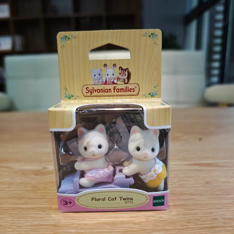 سيلفانيان فاميليز التوائم سلسلة الفيل الأزهار القط مشمس أرنب التوائم لعبة محاكاة سطح يتدفقون المواد البلاستيكية لعبة أطفال