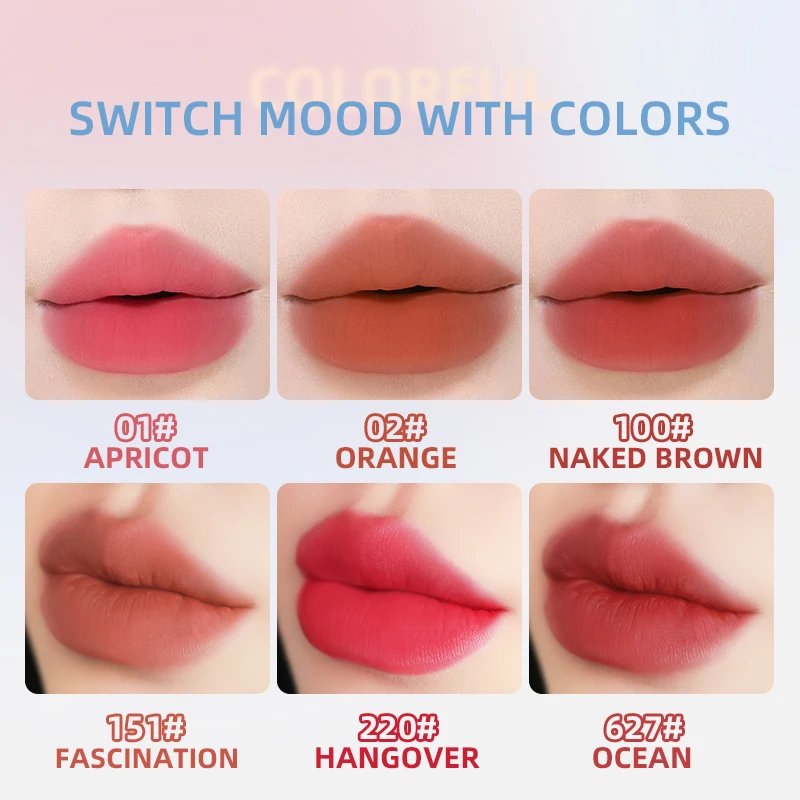 Air Feeling Soft Cotton Lip Glaze Makeup Women Light Cloud Lip Gloss Muddy Texture Lip Tint Long Lasting Matte Liquid Lipstick