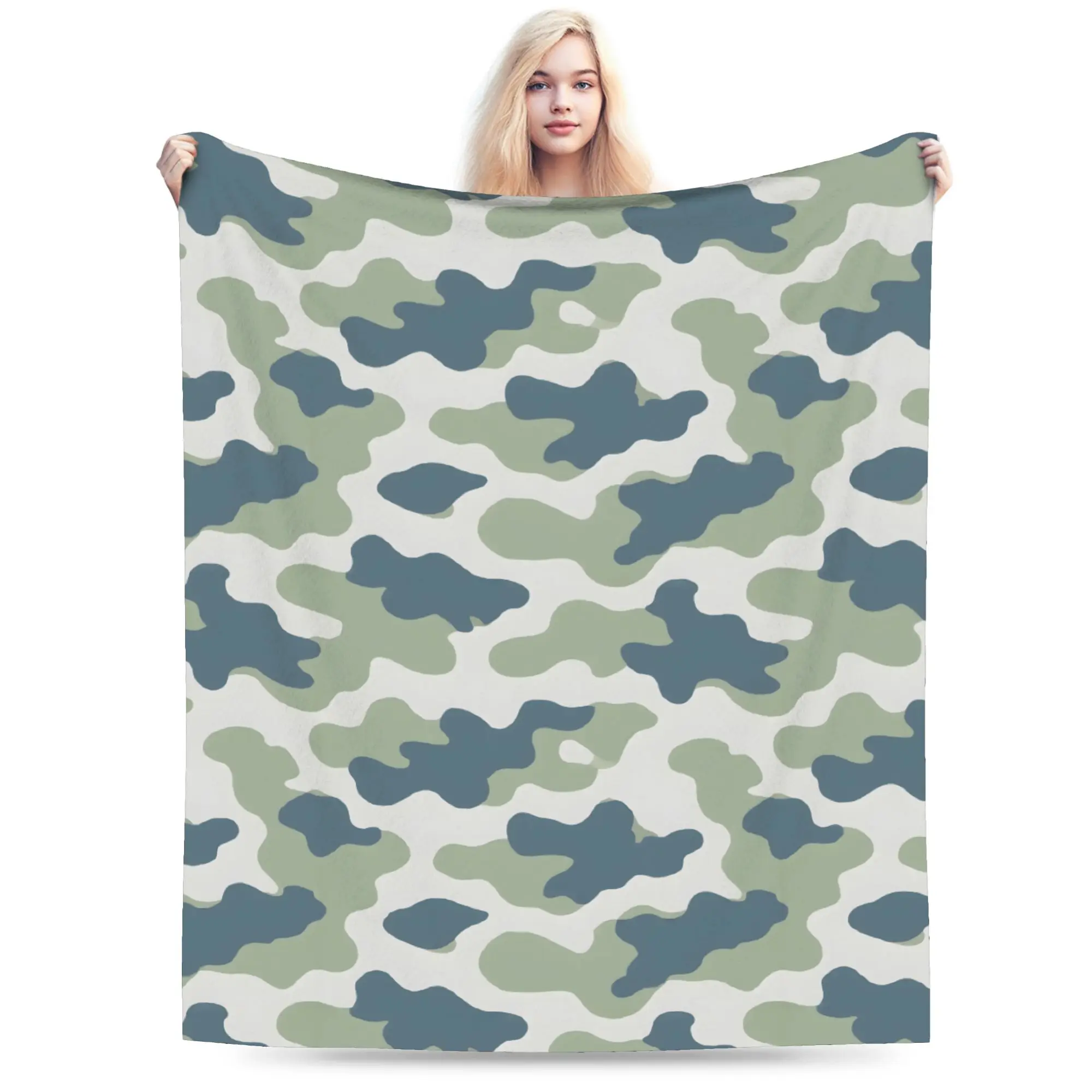 

Camo Camouflage Blanket Fleece All Season Multi-function Super Warm Throw Blankets for Sofa Bedroom Bedding Throws