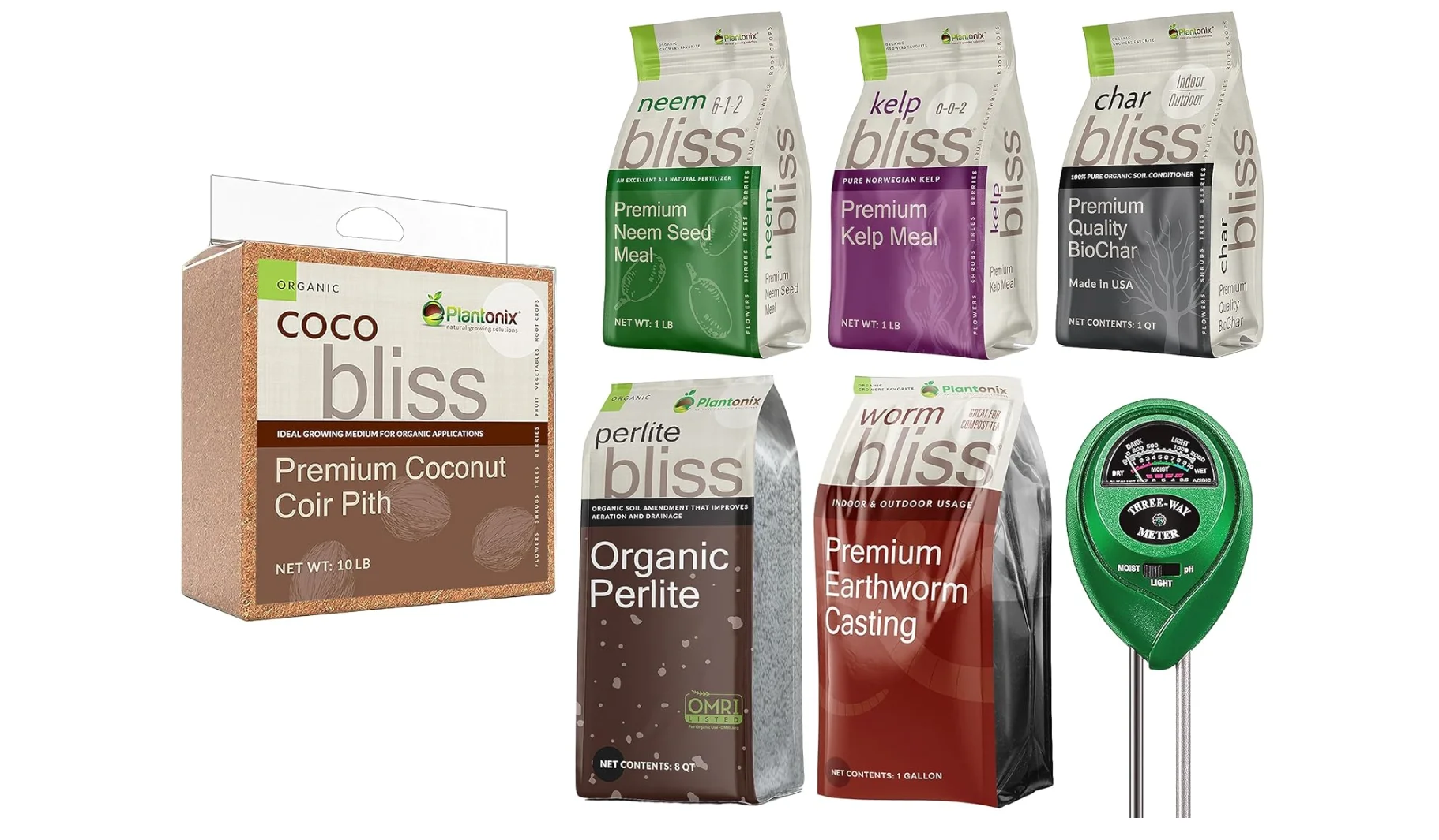 Coco Bliss Coco Coir + Organic Perlite + Worm Castings + Neem Meal Fertilizer + Kelp Meal Fertilizer + Organic Biochar for Plant