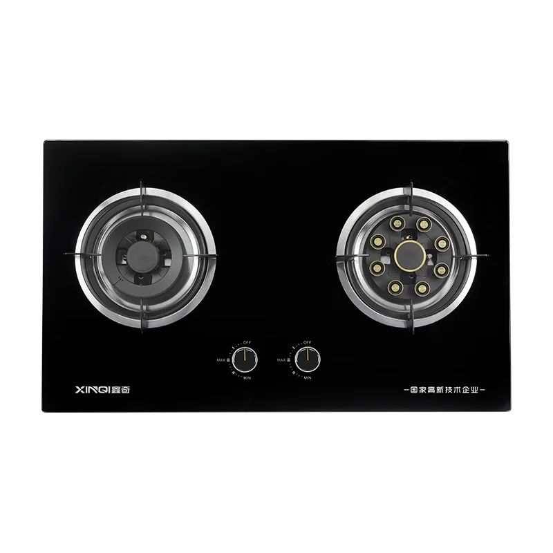 Customized specialized wholesale price tempered glass gas stove 2 burner household gas cooker