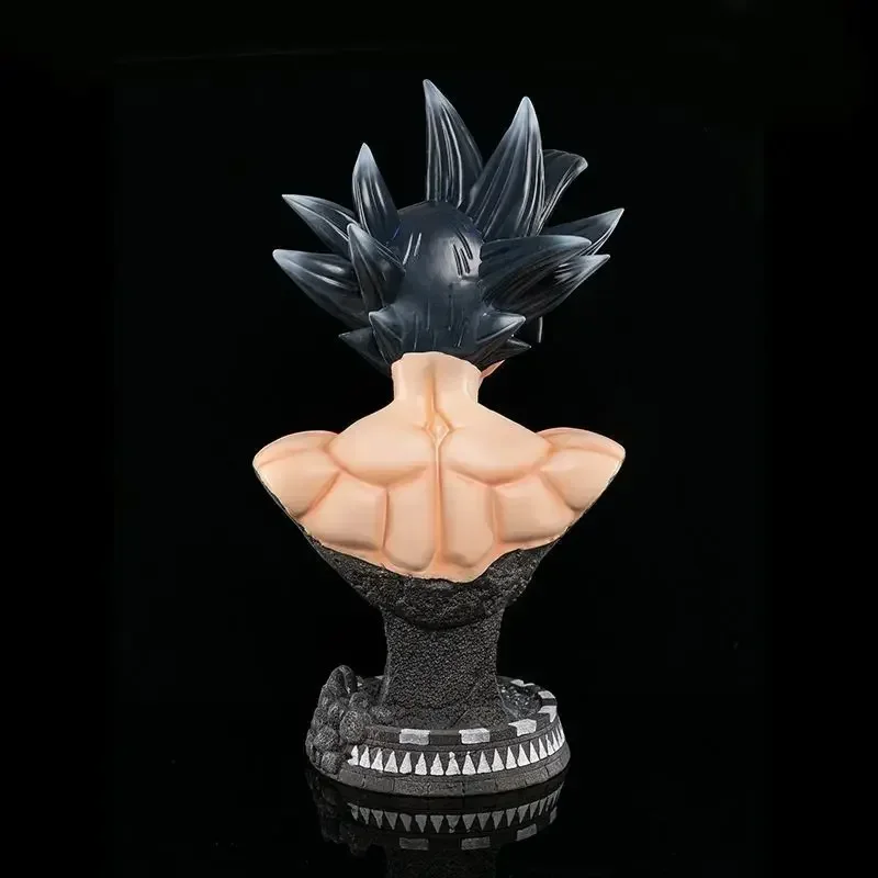 45cm Duża figurka Dragon Ball Z Son Goku Popiersie Figurka akcji Czarne białe włosy Kolekcja modeli Statuetka z żywicy Lalka Zabawka Ozdoba