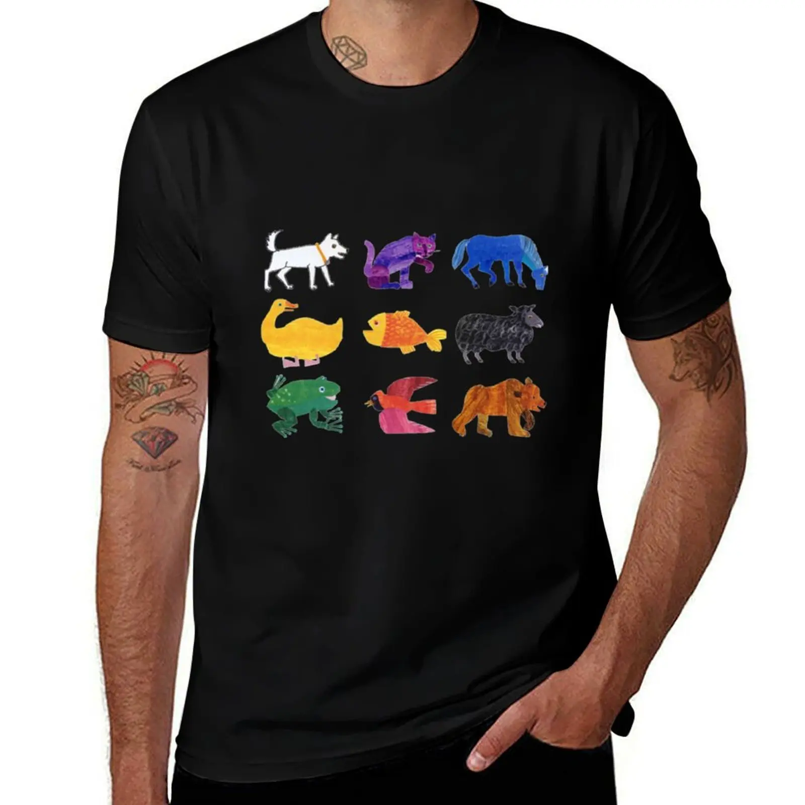 Eric Carle Animals T-Shirt Worker Basic Short Sleeve Tee