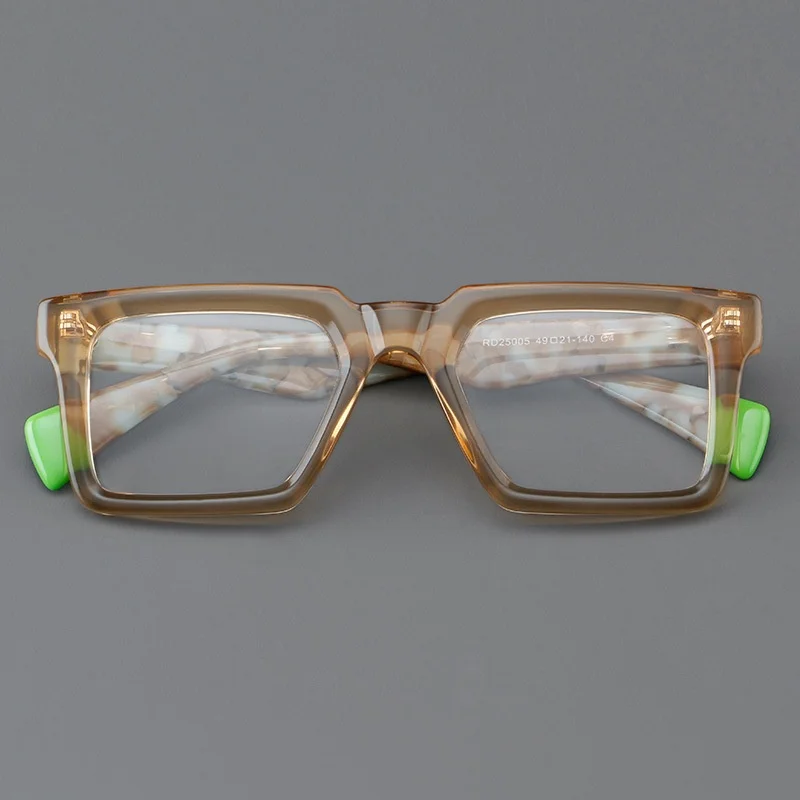Neu im Jahr 2024: Retro-Quadratische Brillenfassung für Herren, modische optische Brillenfassung für Damen, Modell 25005 – Detail 7