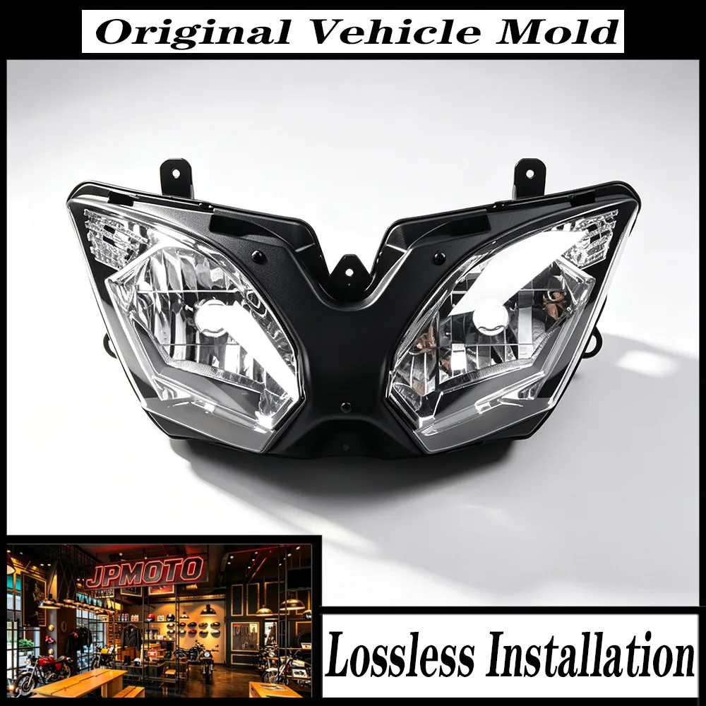 For Kawasaki Ninja 650 Ninja650 EX650 EX 650 2017-2019 Motorcycle Front Headlight Headlamp Assembly Replacement Black Kit Set