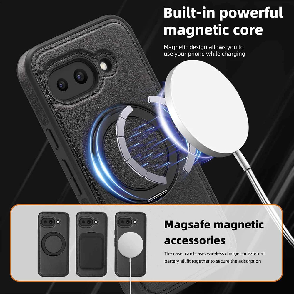 360° Rotating Magnetic Bracket Phone Case for Google Pixel 10 9 Pro XL 10 9 8 Pro 10A 9A Cases Matche Business Casual Styles