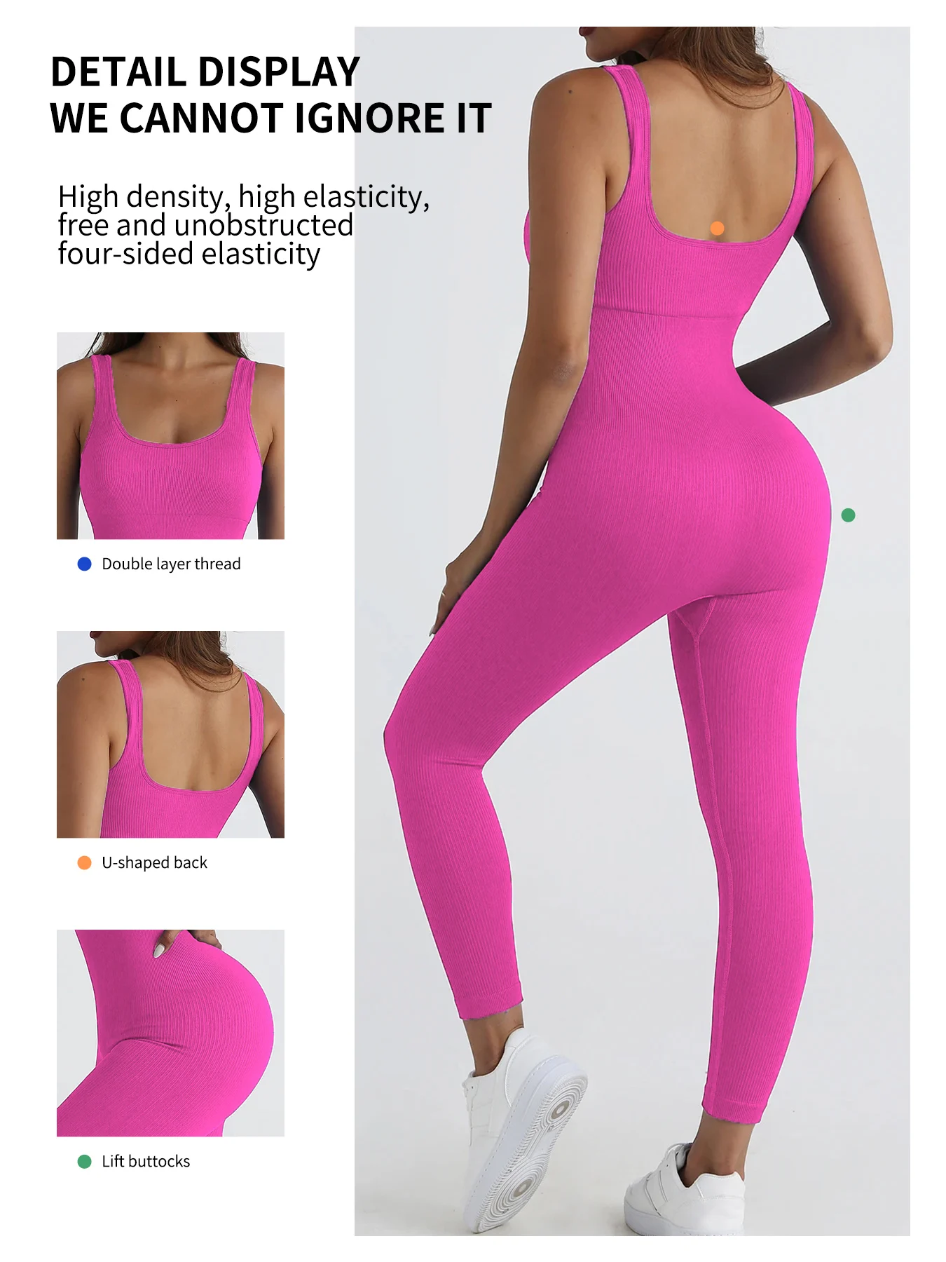 Seamless Yoga Tracksuit for Women Yoga Suit Push Ups Fitness Workout Bodysuit Jumpsuit Sportswear Gym 1 Pc