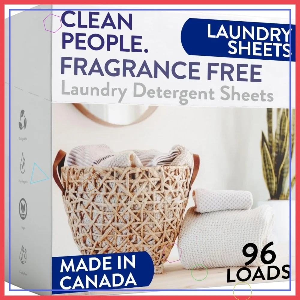 

Безвонные листы для стирки, ультраконцентрированные, в перерабатываемой упаковке, для борьбы с пятнами, 96 штук