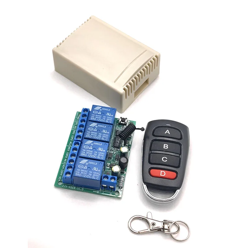 AC220V 10A 4CH لاسلكي للتحكم عن بعد التبديل وحدة الاستقبال التتابع و 4 قنوات RF433MHz نقل التحكم عن بعد