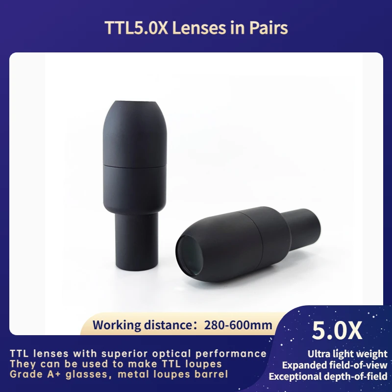 Burite-new Arrival Prism Lupes 5.0x Lentes em Pares 5x Ttl Através das Lentes Usadas para Fazer Ttl Dental Lupas Cirúrgicas