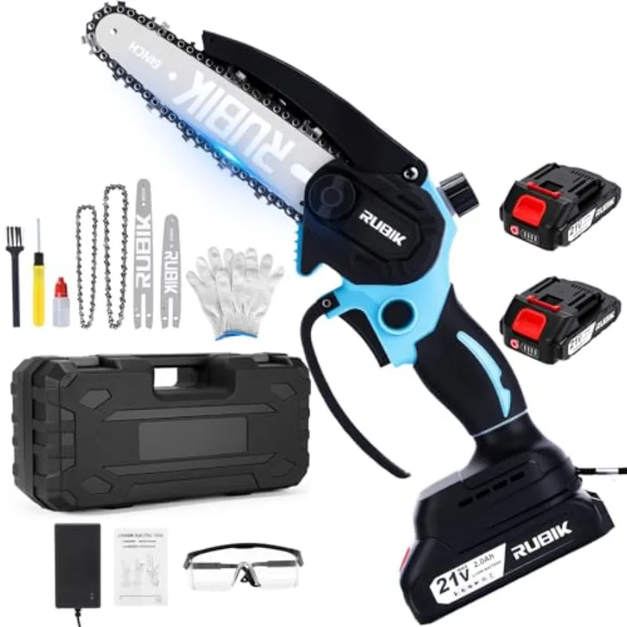 

Mini Chainsaw Cordless 8 Inch and6 Inch Electric Chain Saw Battery Powered Handheld Tree Saw for Branch Pruning and Gardening B