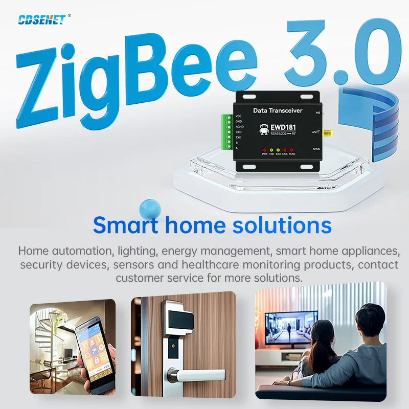 Zigbee3.0 RS485 RS232 Modem CDSENET EWD181-Z20(232/485) Ad Hoc Network Coordinator Router Self Networking Program Low Power