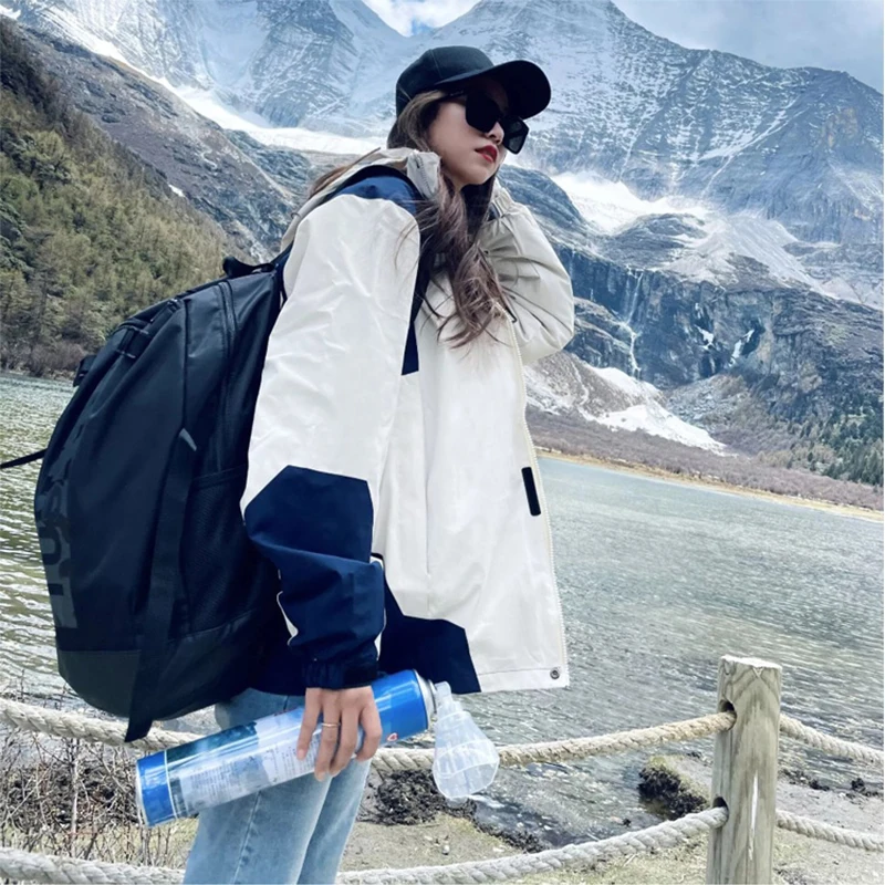 

Модная водонепроницаемая женская куртка, повседневная свободная осенне-зимняя новая уличная ветровка, пальто E12610