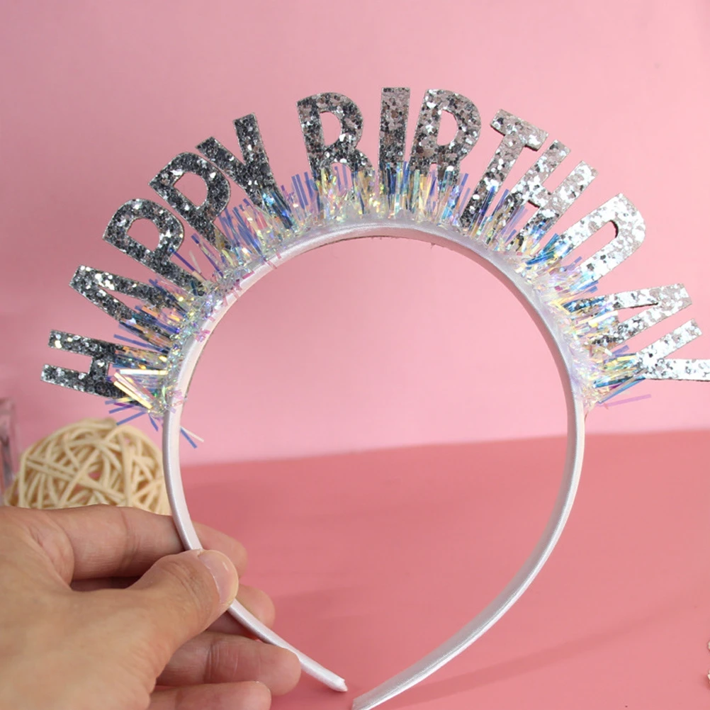 

2Pcs Glitter Birthday Party Hair Clasp Adorable Headband Kids Hair Hoops Decor Fun Party Supplies Birthday Celebration