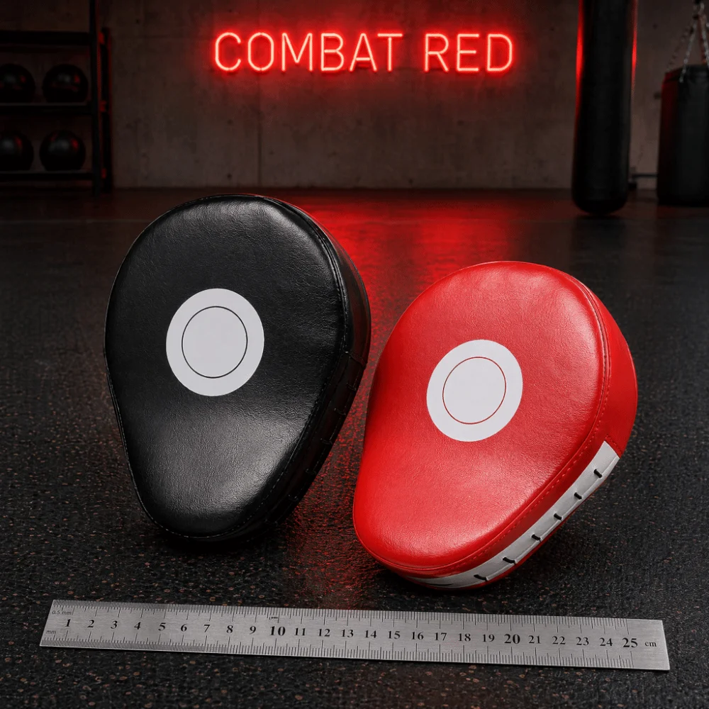 2pcs PU Leather Punching Mitts Curved Target Separate Fingers Boxing Hand Pads Adjustable Wrist Strap Handheld Training