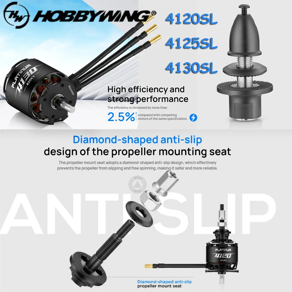 Hobbywing Platinum 4120 4125 4130 SL Brushless Motor 250/450/500/580/610KV 6-12S Lipo For Remote control Model Fixed wing Parts