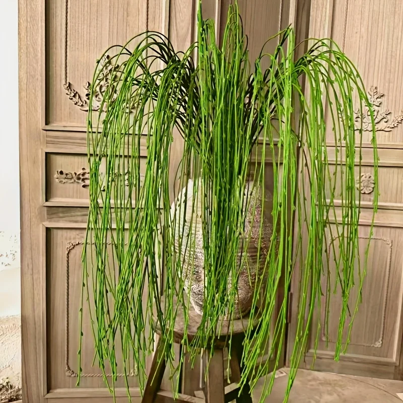 3 Stück grüne Weide, künstliche hängende Ranken für Hochzeit, Garten, Hof, Zuhause, Outdoor, Party, dekorative Pflanzen – Detail 4