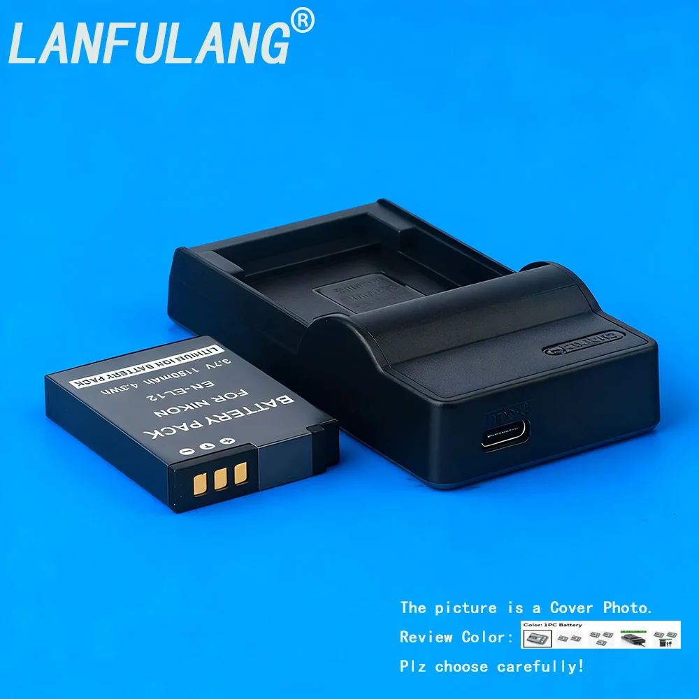 Для камеры Nikon EN-EL12 1150 мАч литий-ионный аккумулятор/зарядное устройство, совместимое с COOLPIX S710 S70 S640 S6300 S630 S6200 S620 S6150 Для камеры Nikon EN-EL12 1150 мАч литий-ионный аккумулятор/зарядное устройство, совместимое с COOLPIX S710 S70 S640 S6300 S630 S6200 S620 S6150