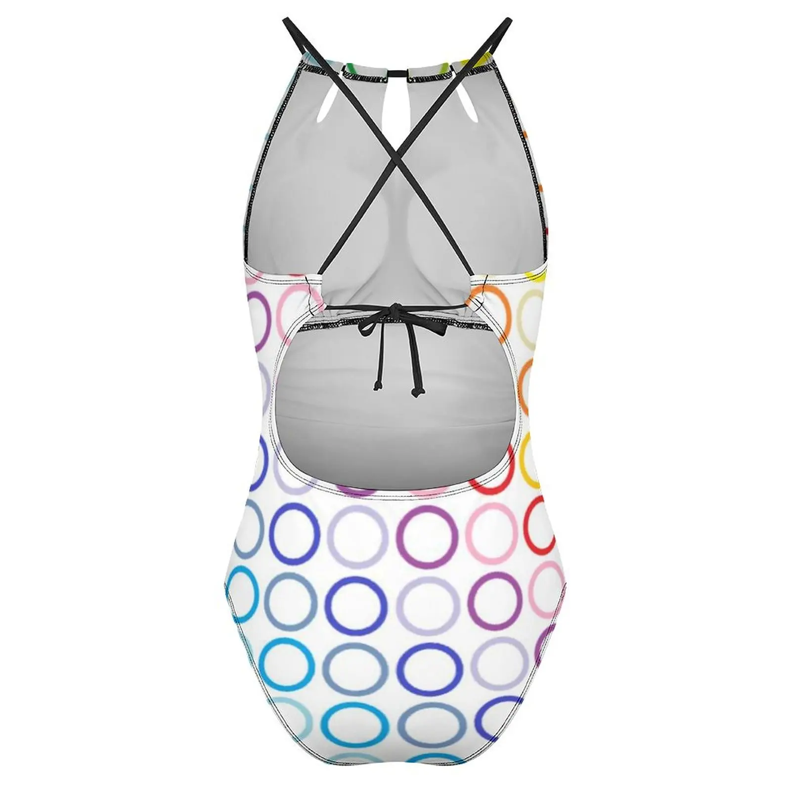 دوائر قوس قزح ملابس السباحة مضحك دائرة طباعة ملابس السباحة قطعة واحدة الرياضة المايوه قطع لباس سباحة سيدة رفع مثير بحر