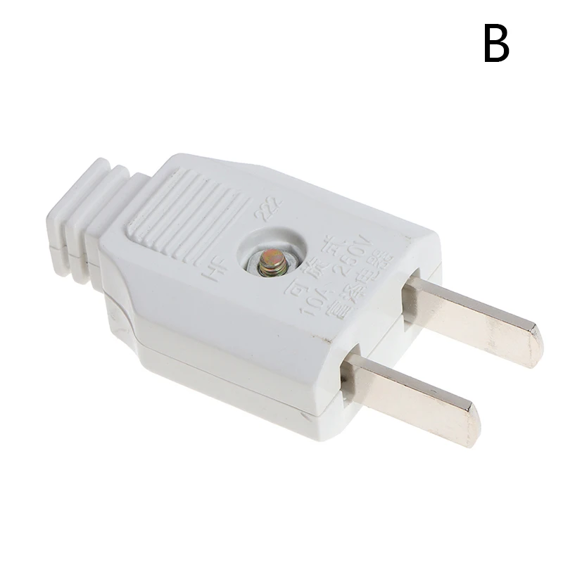 Enchufe macho de corriente eléctrica de CA, adaptador de enchufe hembra, 2 pines planos de EE. UU., cable nuevo