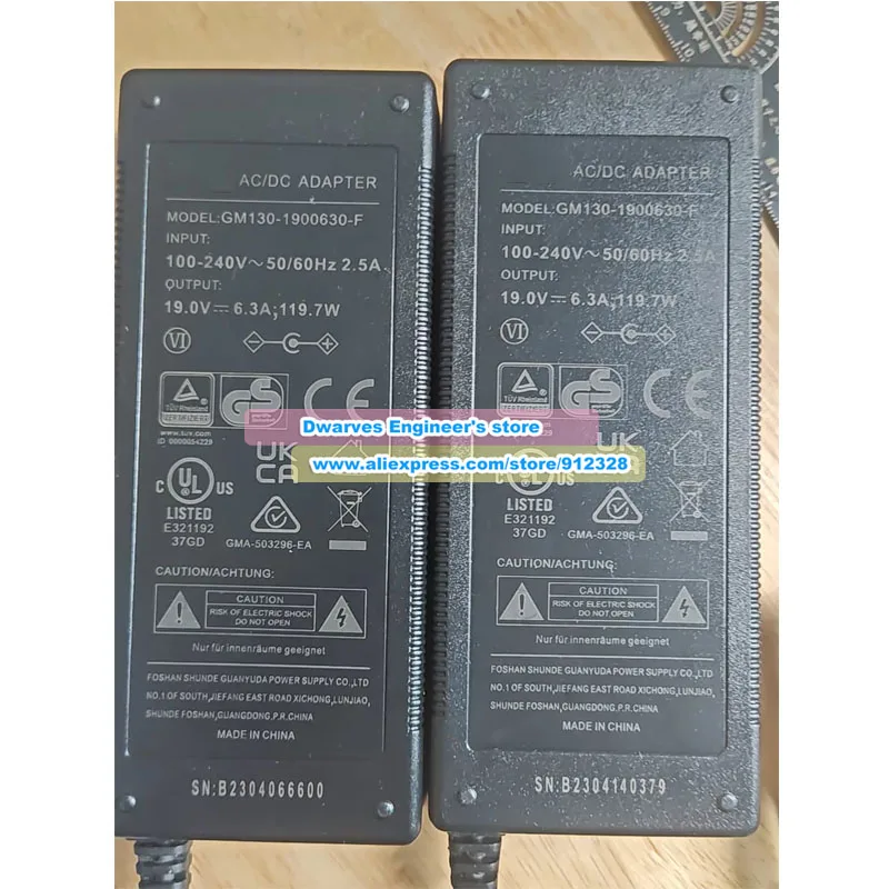 Genuine GM130-1900630-F AC Adapter 19V 6.3A 119.7W Charger for GVE Laptop Charger 5.5x2.5mm
