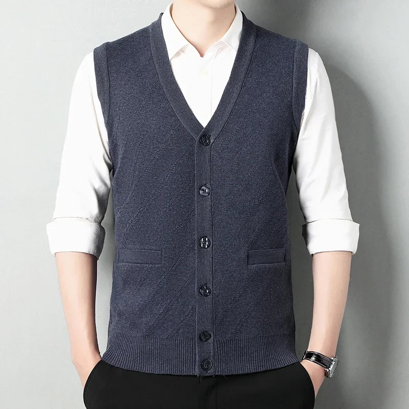 

Мужской утолщенный повседневный свитер, майка, осенне-зимний теплый мужской кардиган, майка