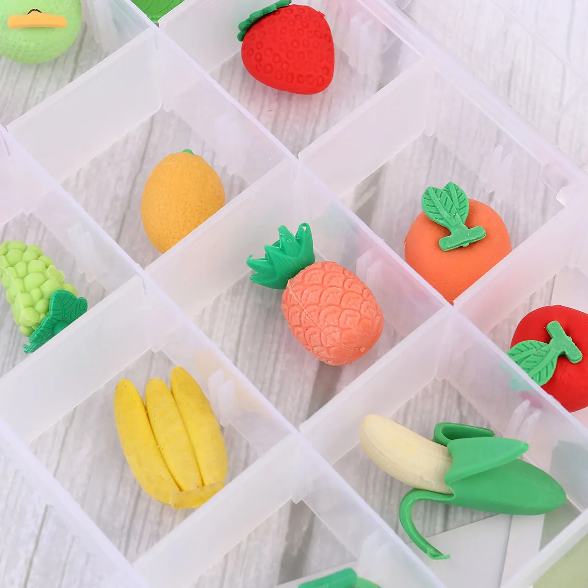 

12 Pcs Fruit Series Rubber Shaped Eraser Cartoon Girl Attractive Student School Pencil