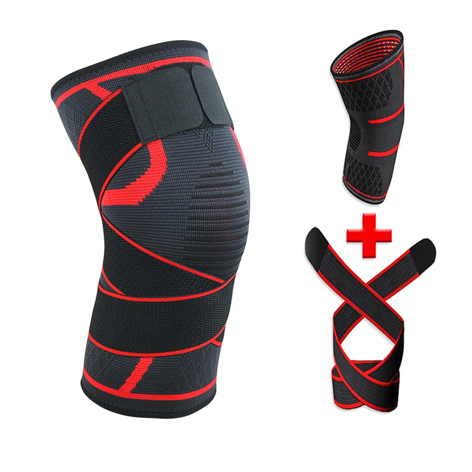 

1PC The New Pressurized Belt Knitted Sports Knee Pads Badminton Running Fitness Knee Pads Outdoor Mountaineering Knee Pads