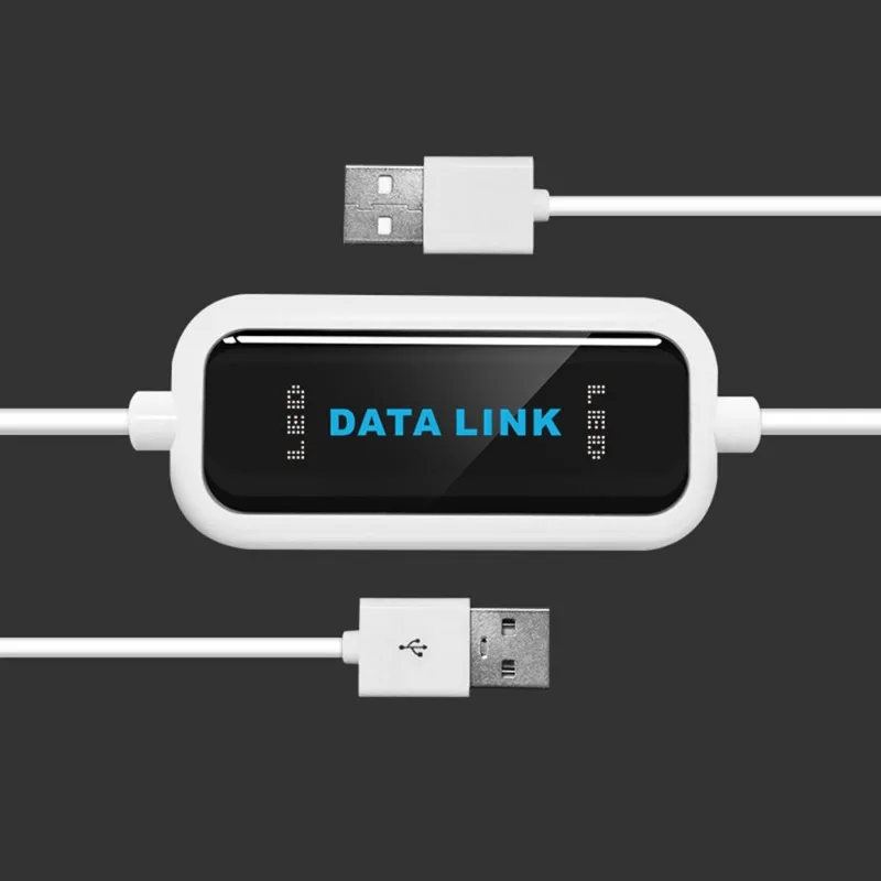 Dual USB Male to Male Data Link Cable for PC File Sharing and Data Transmission