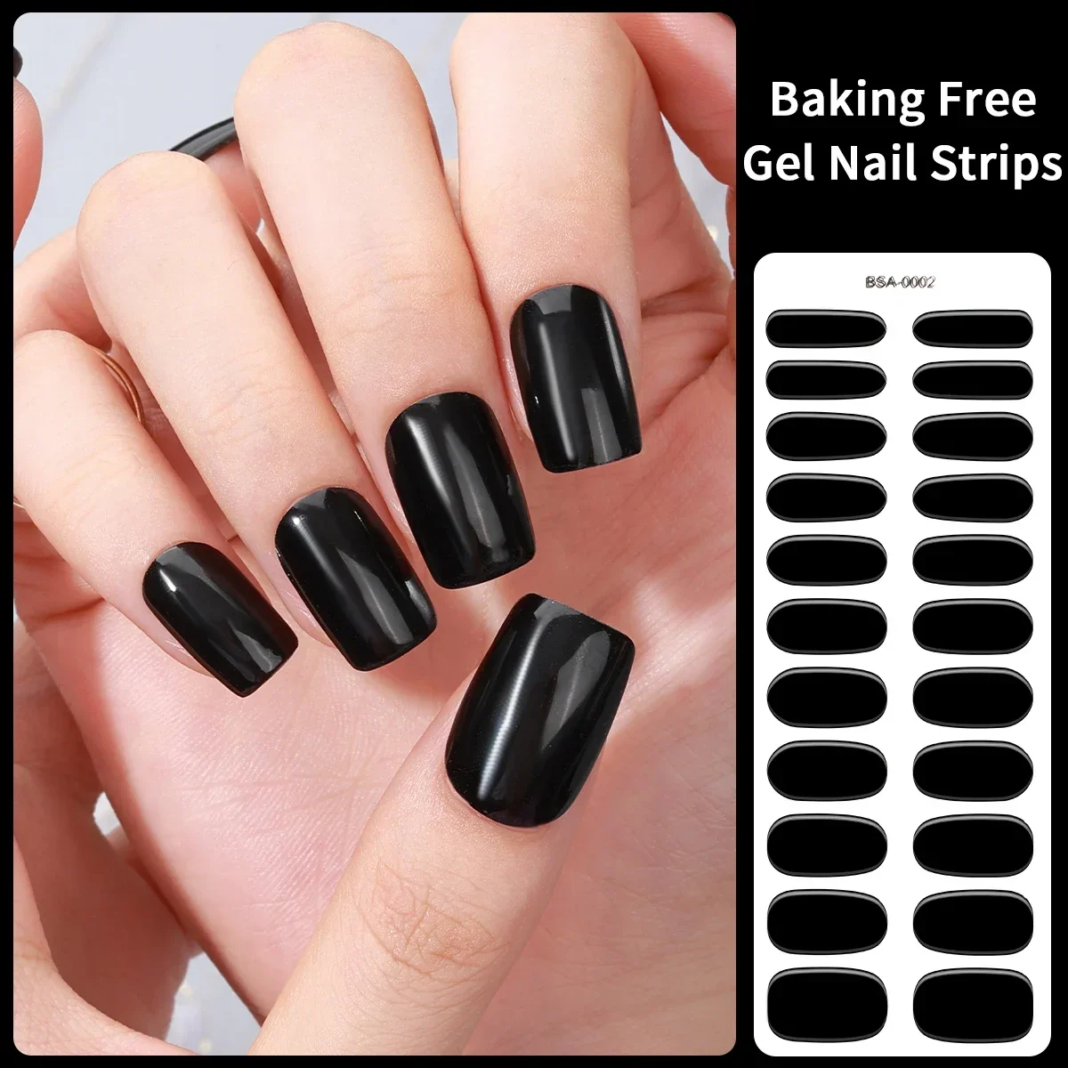 22Tips Red White Pink Bake Free Gel Nail Strips Adhesive DIY Manicure  Solid Glillter Bright Nail Stickers for Women