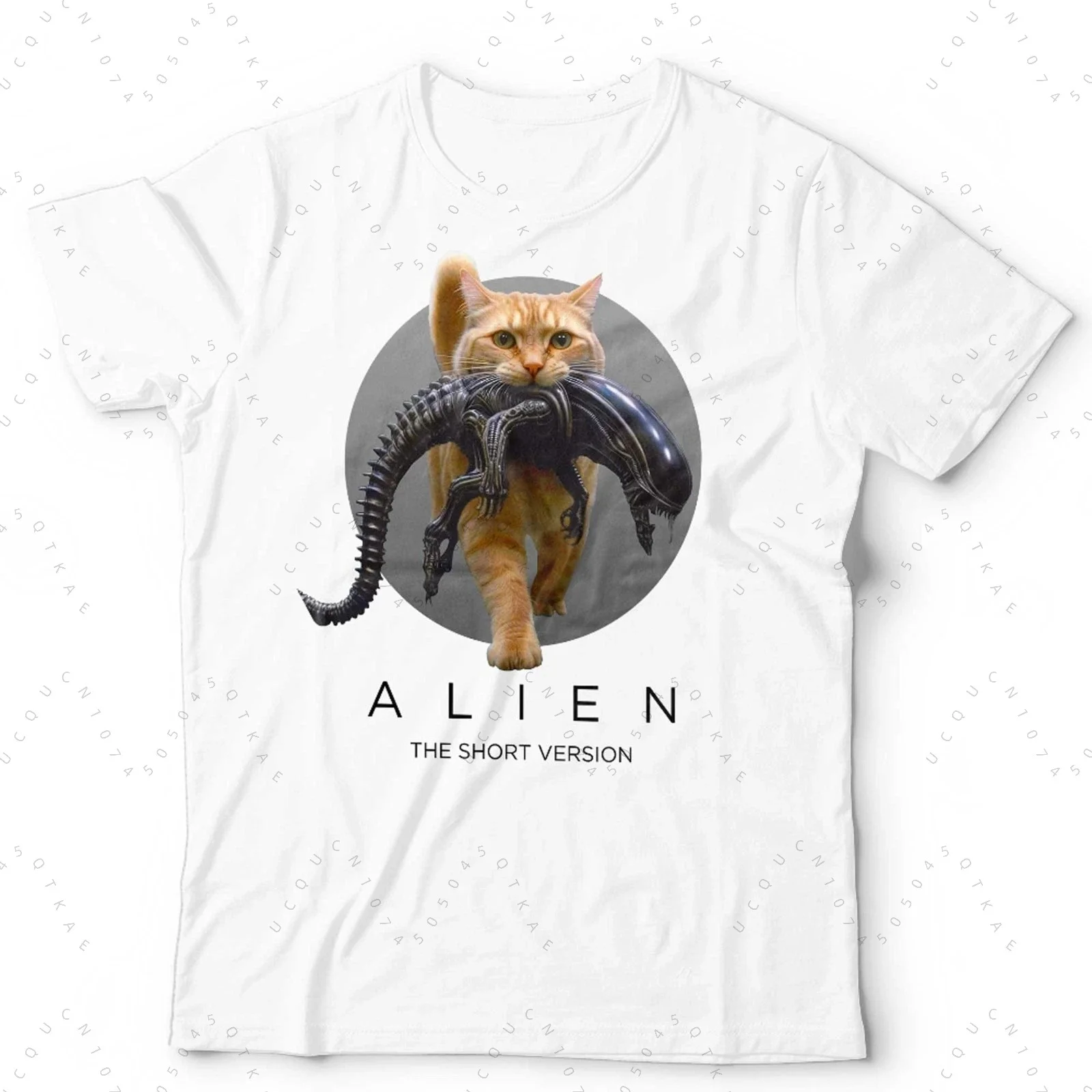 2026 New Cat Bite Alien Alien Men T-Shirt Vintage Horror Movie Graphic Tee Men Women Retro Casual Short Sleeve Hiking T-Shirts view 3