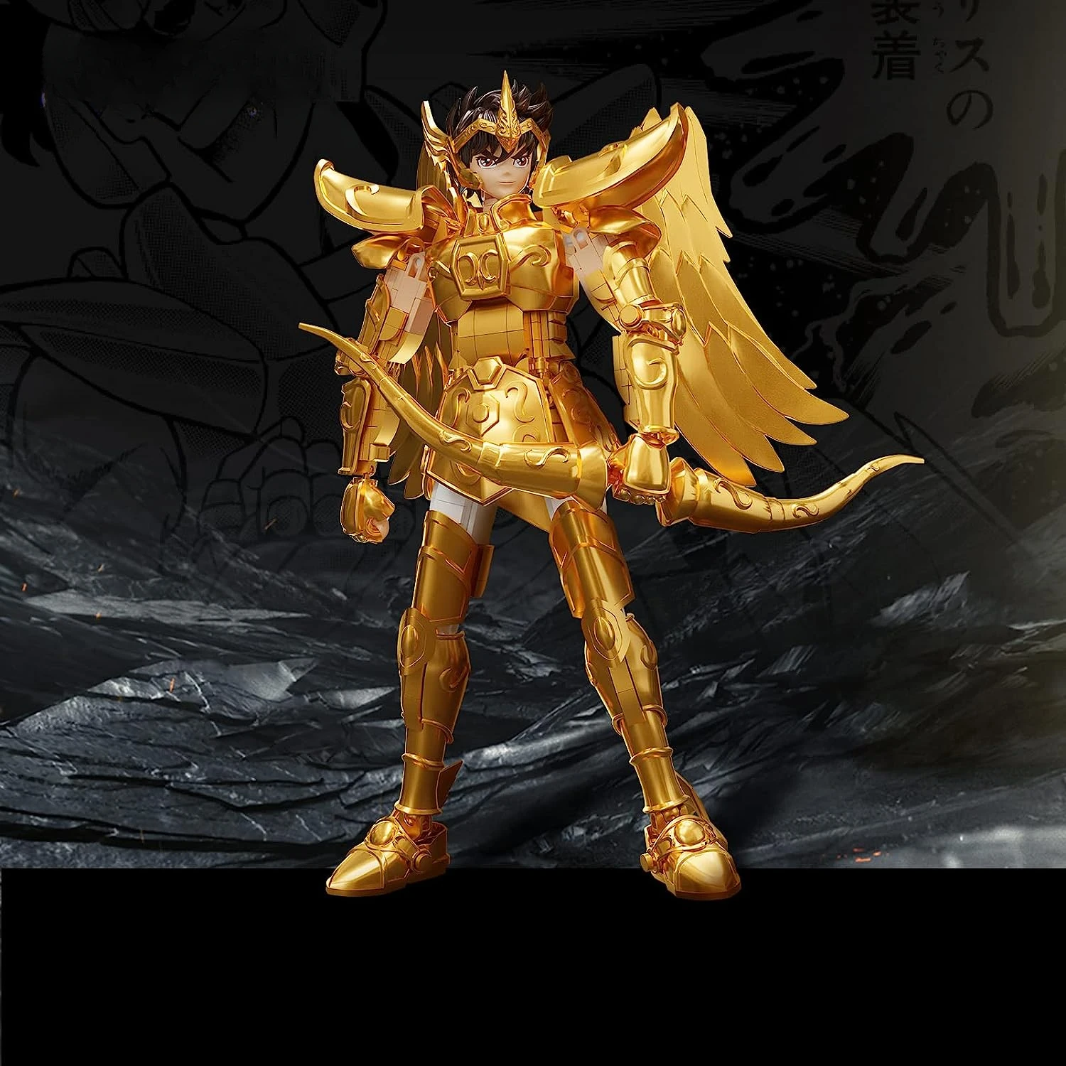 Pantasy Building Blocks Saint Seiya Joint Name Sagittarius Gold Cloth Puzzle Assembled Model Desktop Decoration Gift